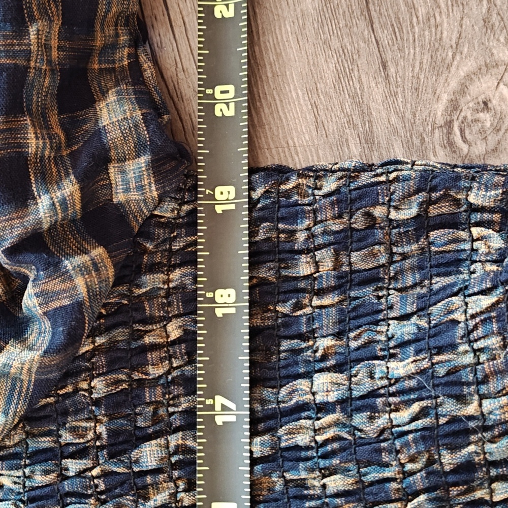 Duffield Lane Stephanie Dress. Navy Plaid. Size L - Picture 3 of 8